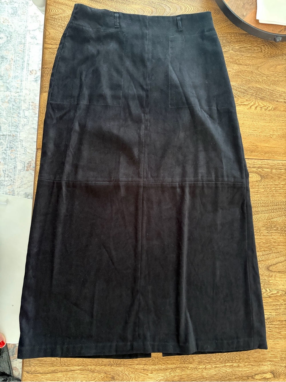 White Stag Vintage Faux Suede Maxi Long Skirt Black Women’s Size 6